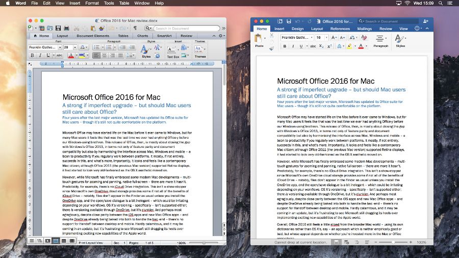 outlook 2016 for mac says cant run on this version of osx